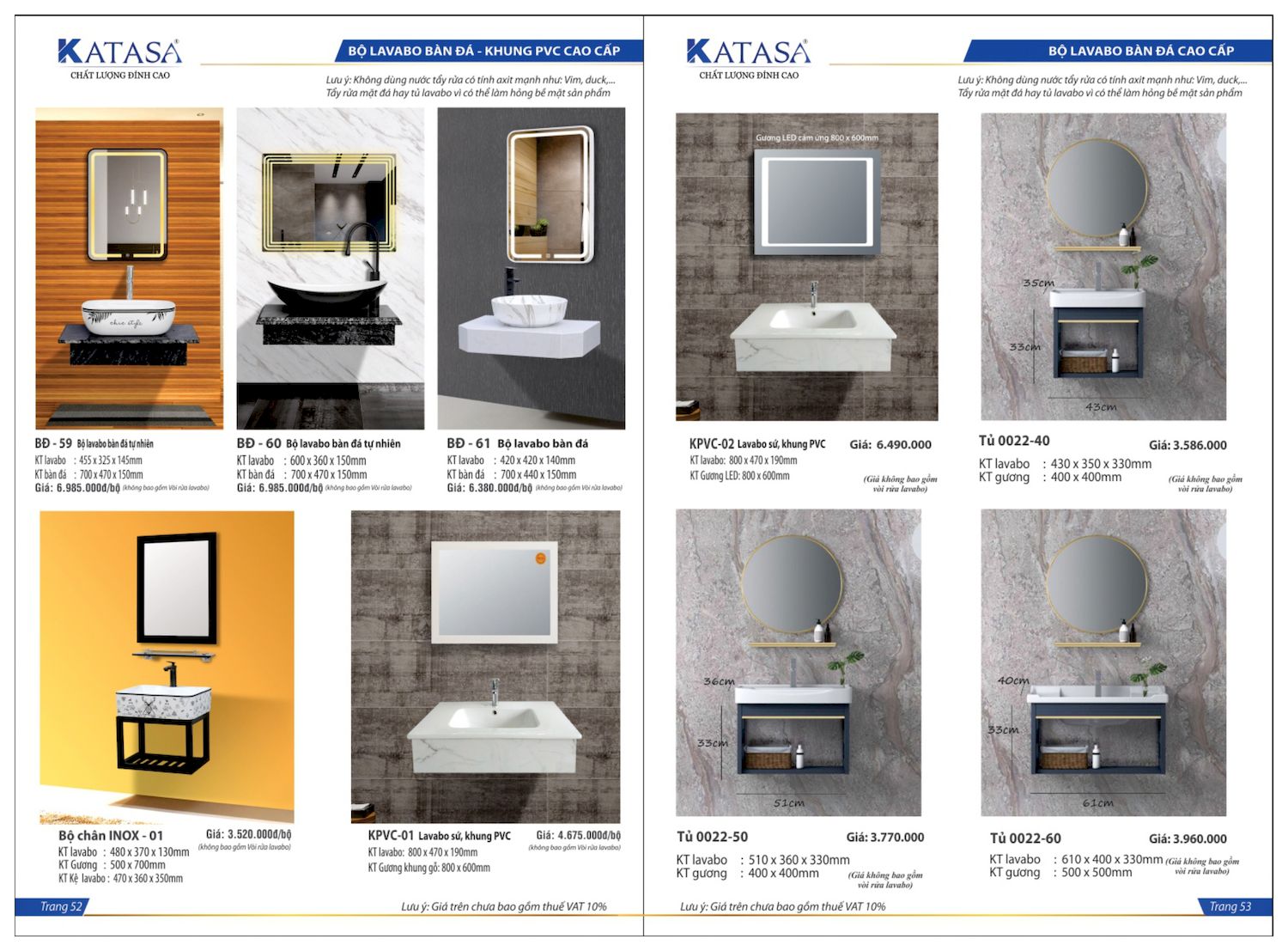 Thiết bị vệ sinh KATASA Catalogue và Bảng giá mới nhất /Page 